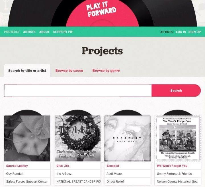 The old Play it Forward website